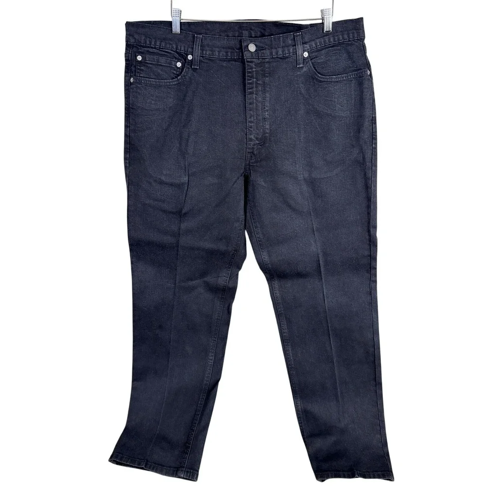 Levi's 541 Athletic Taper Jeans Mens 40x32 Black Denim Stretch Pants read